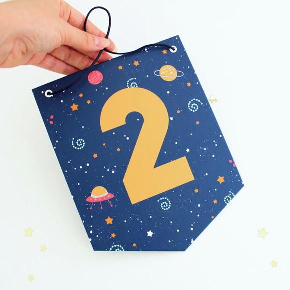 Flâmula de Papel - Espaço / Galáxias - Decoração Aniversári