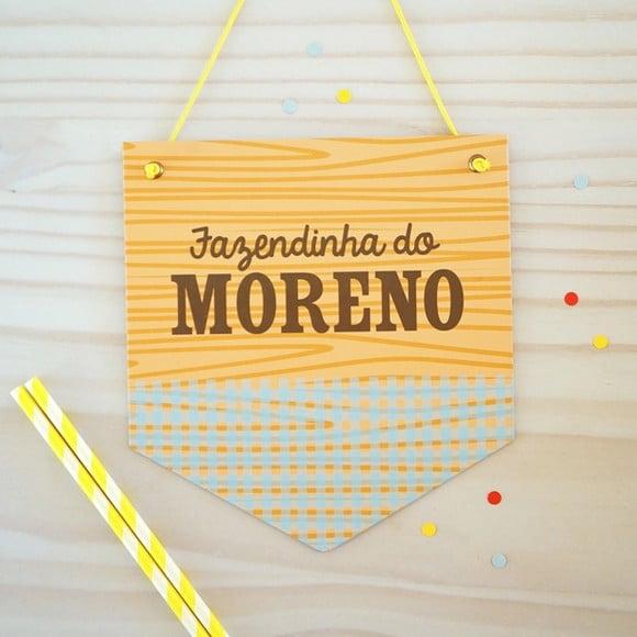 Flâmula de Papel - Tema Fazendinha - para Decoração da Festa