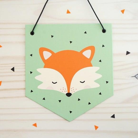 Flâmula de Papel - Tema Raposa - para Decoração da Festa