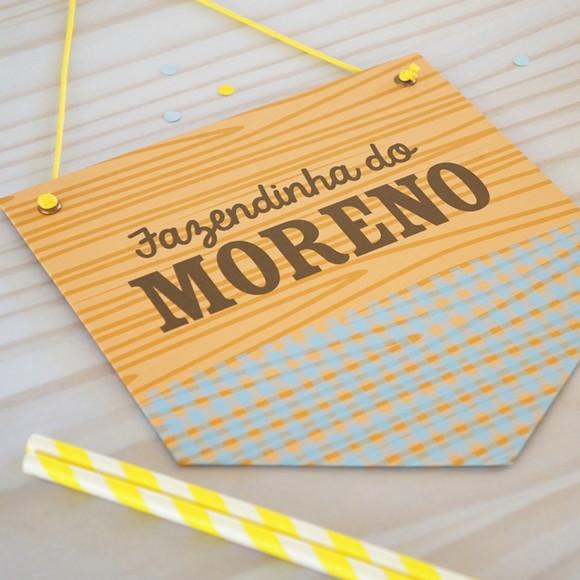 Flâmula de Papel - Tema Fazendinha - para Decoração da Festa