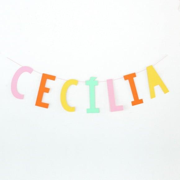 Letreiro de Papel Colorido - até 10 Letras