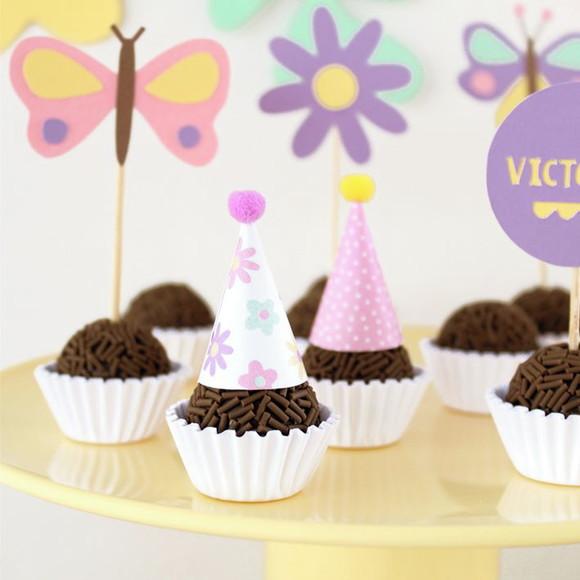 Miniatura Chapeuzinhos (12 Un.) - Flores e Borboletas