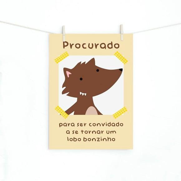Pôster Lobo Mau - Festa Chapeuzinho Vermelho A4
