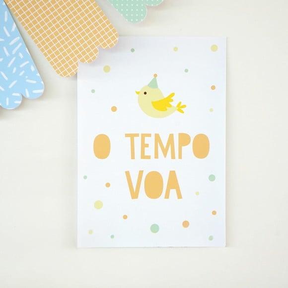 Pôster Passarinho Candy - Menino - Decoração do Painel (a4)