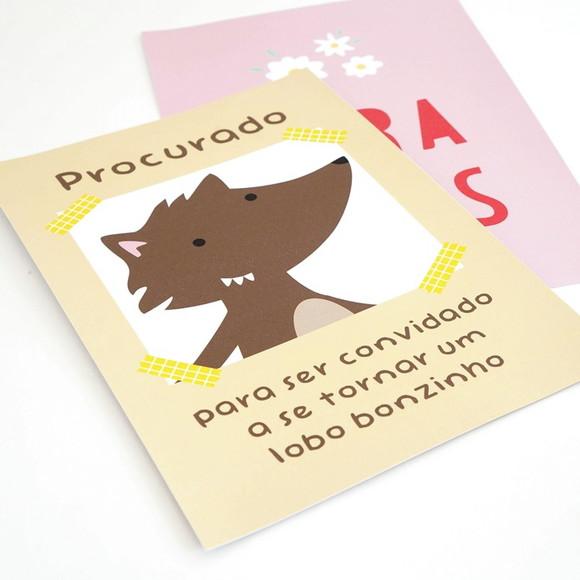 Pôster Lobo Mau - Festa Chapeuzinho Vermelho A4