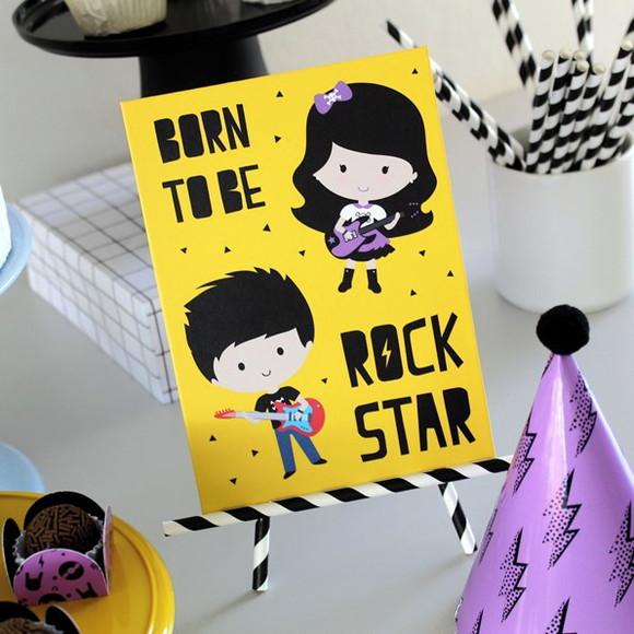Quadrinho de Mesa - Born To Be a Rock Star - Festa Rock
