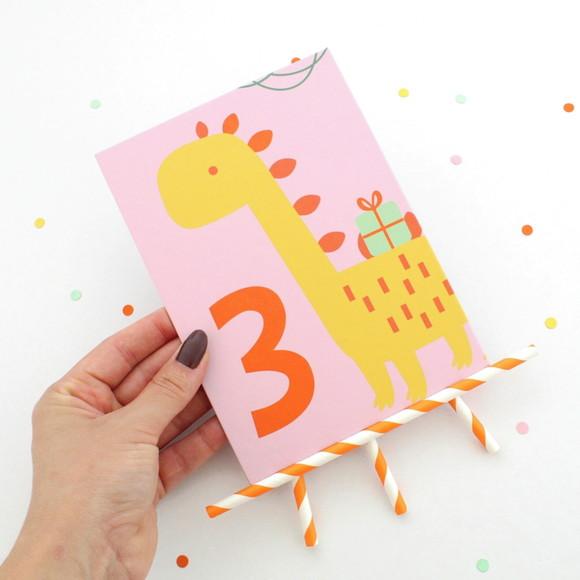 Quadrinho de Mesa - Dinossauro Baby Rosa