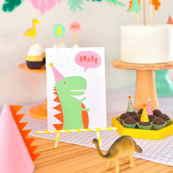 Quadrinho de Mesa - Dinossauro T-rex Rosa
