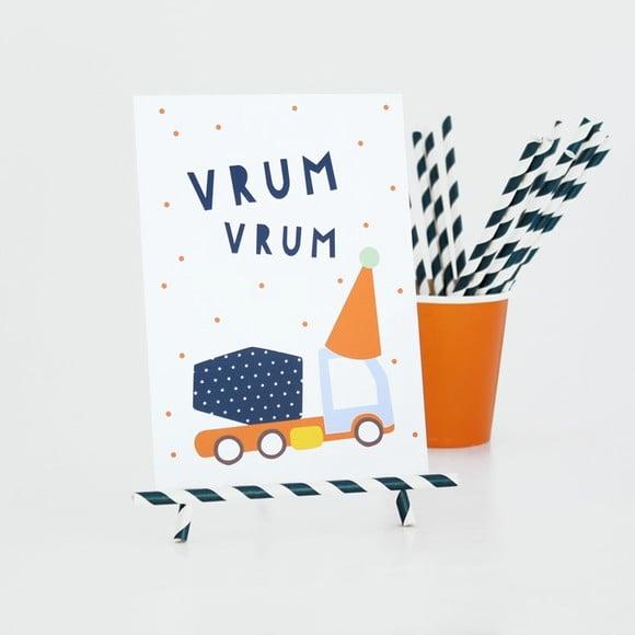 Quadrinho de Mesa - Festa Tratores e Caminhões - Vrum-vrum
