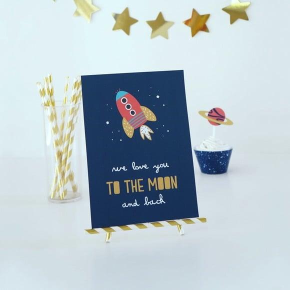 Quadrinho de Mesa - Foguete - Festa Astronauta