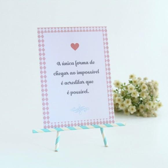 Quadrinho de Mesa - Frases Alice