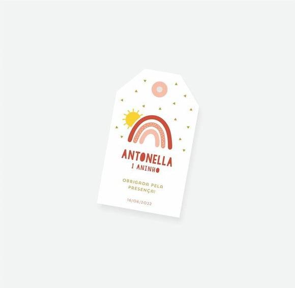 Tag Lembrança - Arco Íris Boho (12 Un)