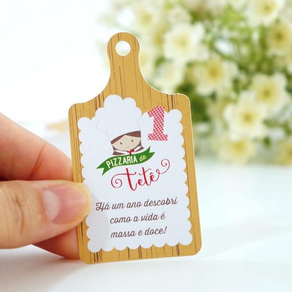 Tag Lembrança - Festa Pizzaria (12 Un)