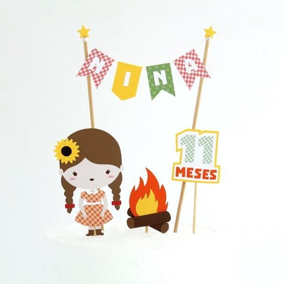Topo de Bolo - Festa Junina - Menina Caipira