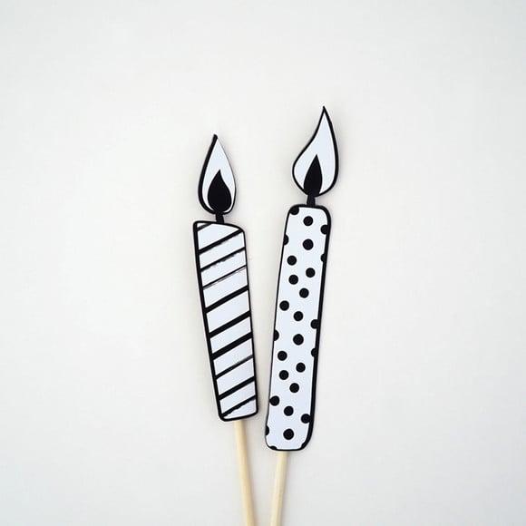 Topo de Bolo - Velinhas de Papel - P&b