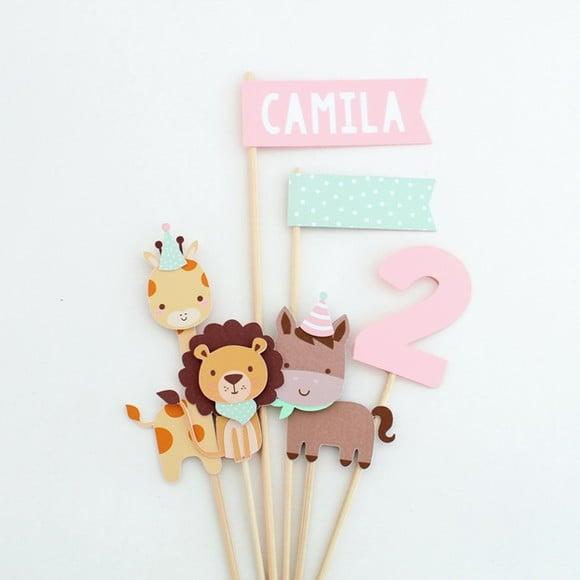 Topo de Bolo Animais Candy