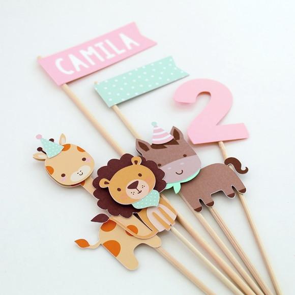 Topo de Bolo Animais Candy