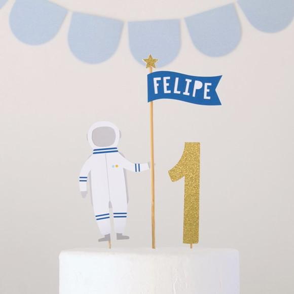 Topo de Bolo Astronauta