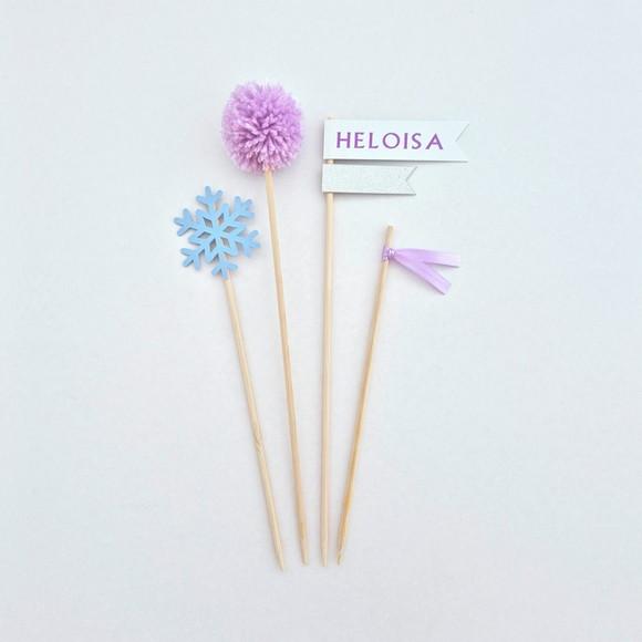 Topo de Bolo Frozen Minimalista