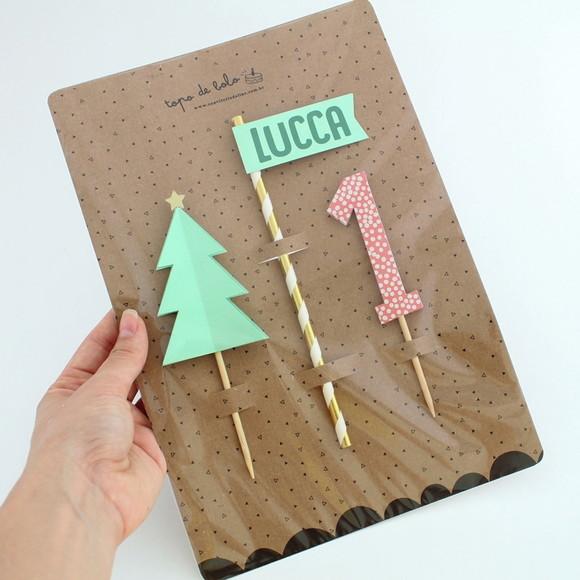 Topo de Bolo Natal - Aniversário ou Mesversário