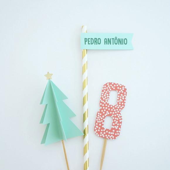 Topo de Bolo Natal - Aniversário ou Mesversário