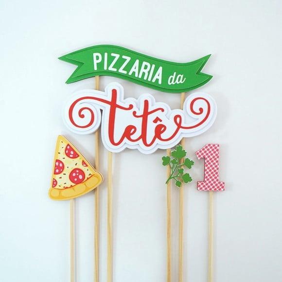 Topo para Bolo - Festa Pizzaria
