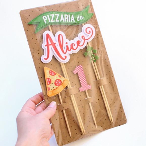 Topo para Bolo - Festa Pizzaria