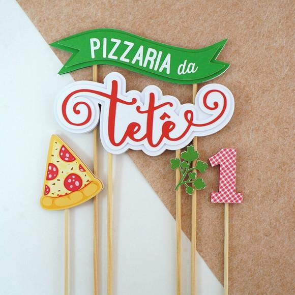 Topo para Bolo - Festa Pizzaria