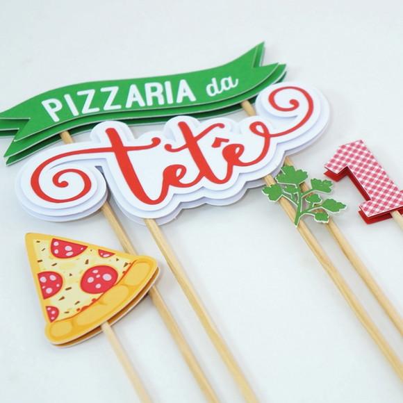 Topo para Bolo - Festa Pizzaria