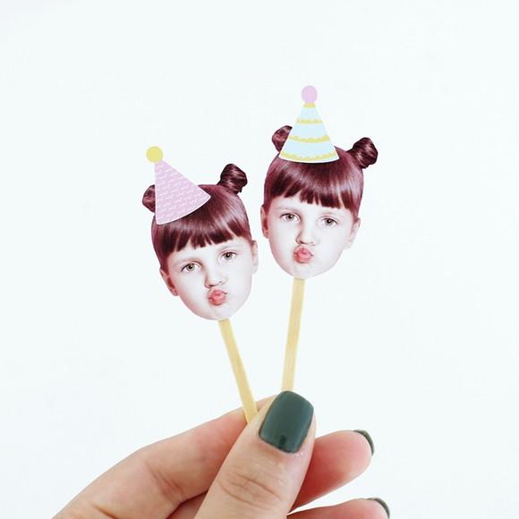 Topper Rostinho - Candy (12 Un)