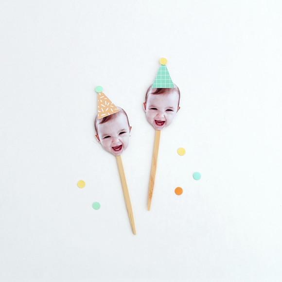 Topper Rostinho - Cores Candy (12 Un)