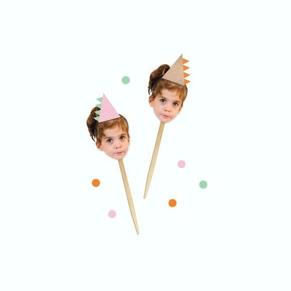 Topper Rostinho - Dinossauros Rosa (12 Un)