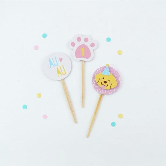 Toppers Cachorrinho Golden (12un)