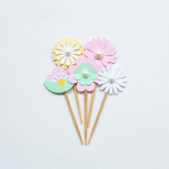 Toppers Flores Sortidas (12 Un)