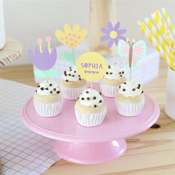 Toppers Flores e Borboletas (12un)