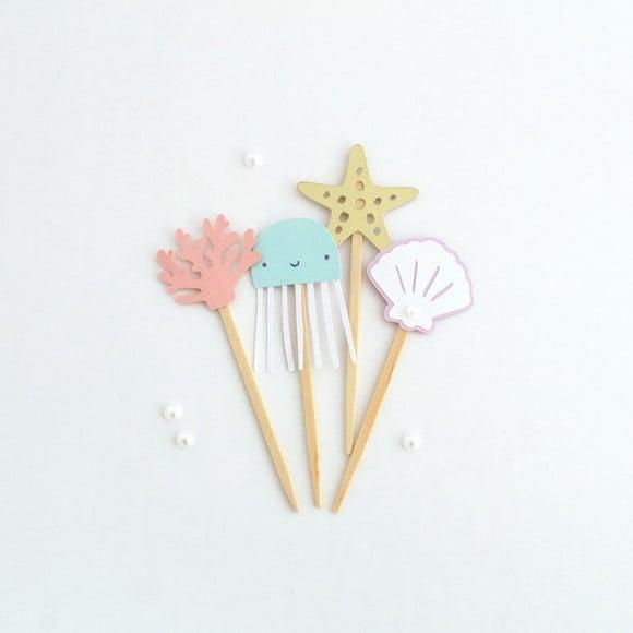 Toppers Sereia - Fundo do Mar (12un)