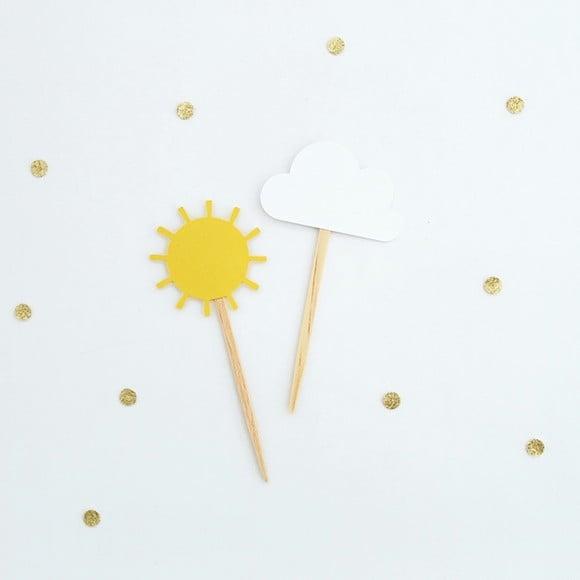 Toppers Sol e Nuvem (12 Un)