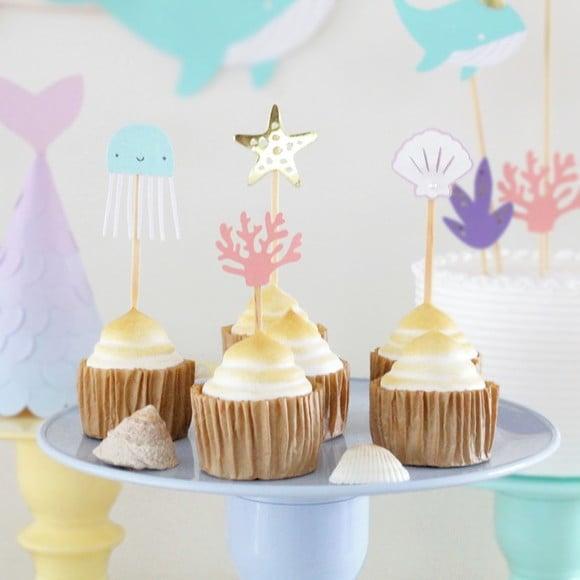 Toppers Sereia - Fundo do Mar (12un)