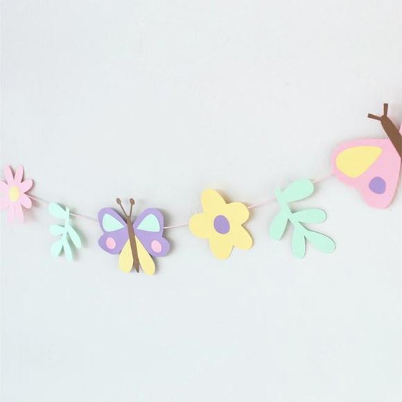 Varal Decorativo - Flores e Borboletas