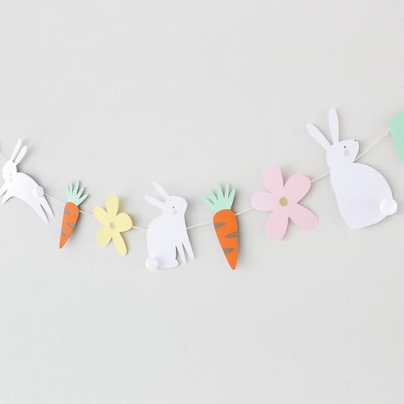Varal Decorativo Bandeirola Coelhinhos da Páscoa