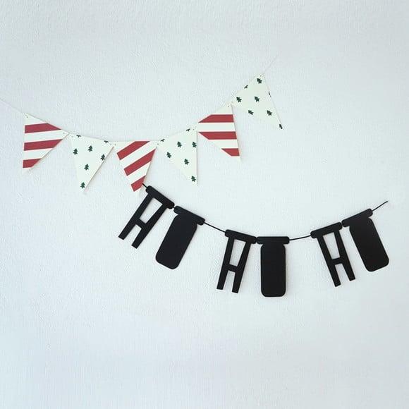 Varal Ho-ho-ho + Bandeirinhas - Festas Natalinas