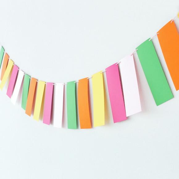 Varal Retângulos de Papel Coloridos - 1 Metro