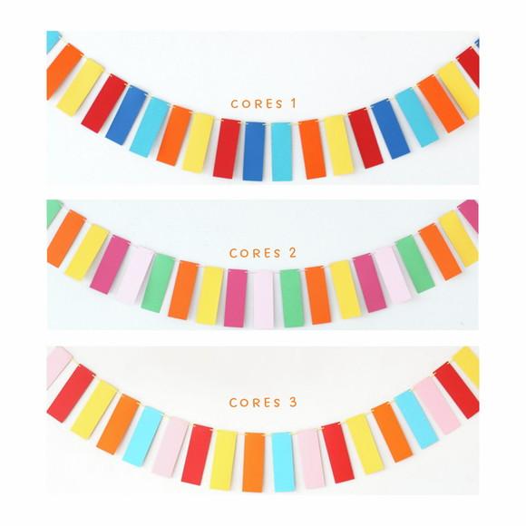 Varal Retângulos de Papel Coloridos - 1 Metro