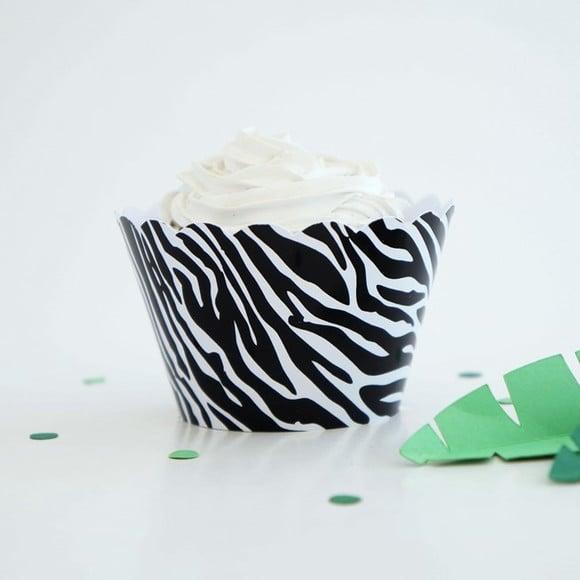 Wrapper Cupcake - Animal Print - Zebra (12un)