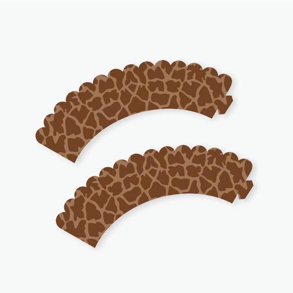 Wrapper Cupcake - Animal Print - Girafa (12un)