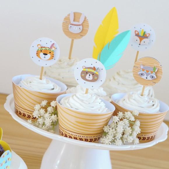 Wrapper Cupcake - Festa Bosque Tribal (12 Un.)