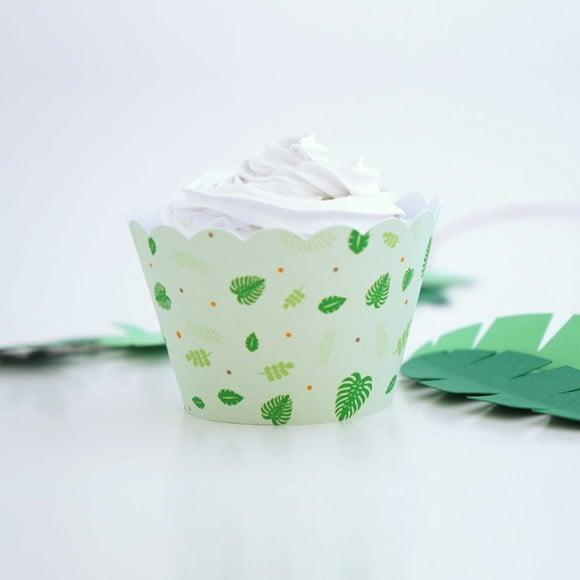 Wrapper Cupcake - Folhagens - Festa Safari (12un)