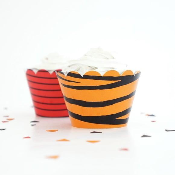 Wrapper para Cupcake - Tigre e Listras (12 Un.)