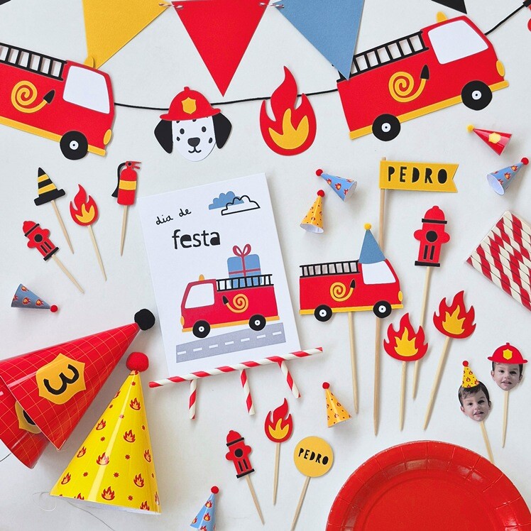 Kit Festa tema Bombeiros para Decorar