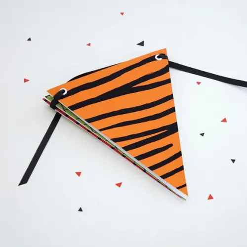 Bandeirola de Papel Estampada - Listras, Tigre, Quadriculado